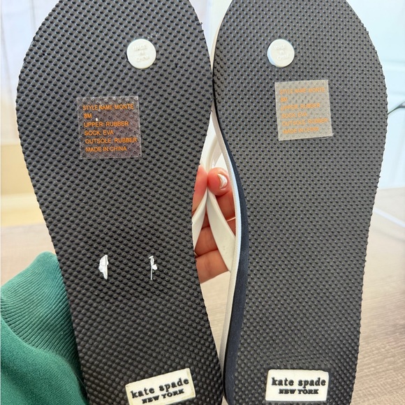 kate spade Black & White Polka Dot Flip Flop Sandals with Bow Accent - Picture 7 of 8